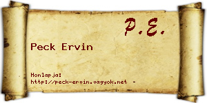 Peck Ervin névjegykártya